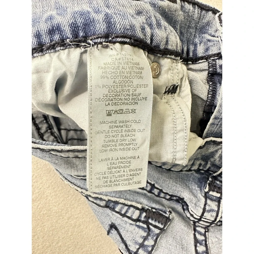 True Religion Jeans Mens Geno Slim Fit Light Wash Size 44x30